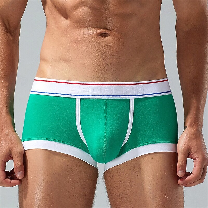 Herren 1 pc Unterwäsche Boxer Boxer-Shorts Patchwork Polyester Atmungsaktiv Weich Komfortabel Farbblock Mittlere Hüfthöhe Gelb Rote 2025 - $10.49 –P9
