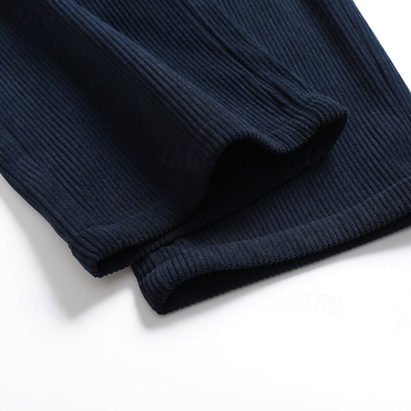 Homens Social Calças de Veludo Calças chinês Bolsos Com Cordão Cintura elástica Côr Sólida Conforto Formal Festa Trabalho Moda Estilo Clássico Preto Azul Marinha Micro-Elástica de 2025 por $18.99 –P15
