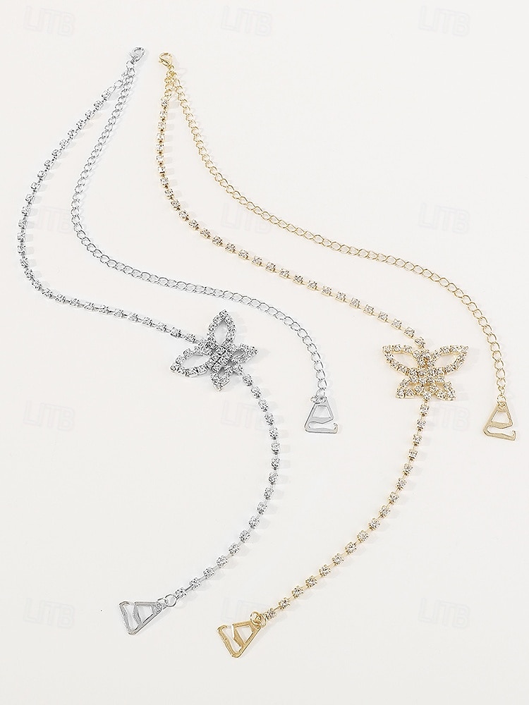 élégant bijou de chaîne d'épaule en strass papillon pour femme - accessoire de chaîne de corps en cristal étincelant, parfait pour les fêtes et les soirées de 2025 ? $11.99 –P9