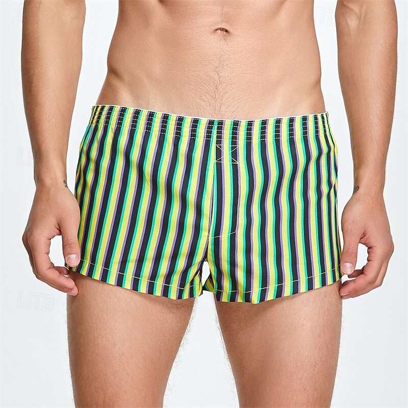 Hombre 1 pc Boxer Boxers Cintura elástica 100% Algodón Transpirable Suave Cómodo Raya Tiro Medio Blanco Amarillo 2025 - $11.49 –P12
