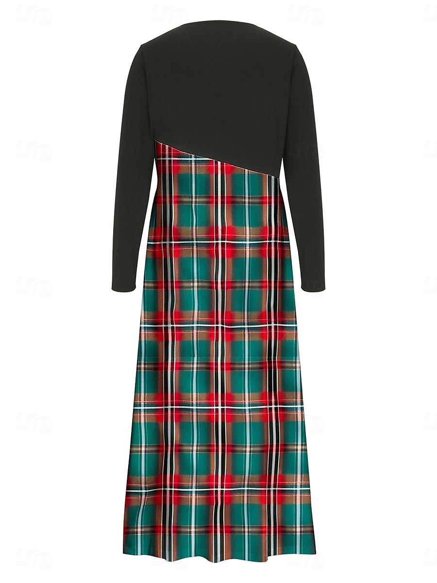 robe décontractée pour femme imprimé graphique col en V robe maxi élégante décontractée fête rendez-vous manches longues automne hiver de 2025 ? $46.99 –P2