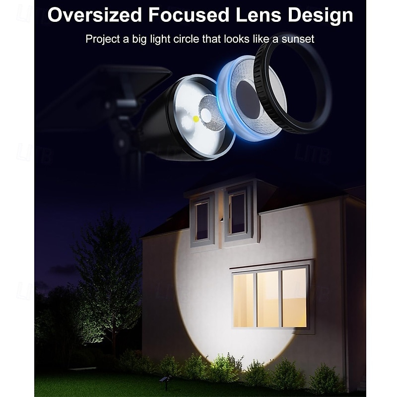 1/2pcs Outdoor Solar Powered Spot Lights Waterproof Bright LED Spotlights Outside Uplighting for Yard Flag Tree Lawn Garden Backyard House Driveway Super Focused Lens Spotlights Warm White 2026 - $49.99 –P11