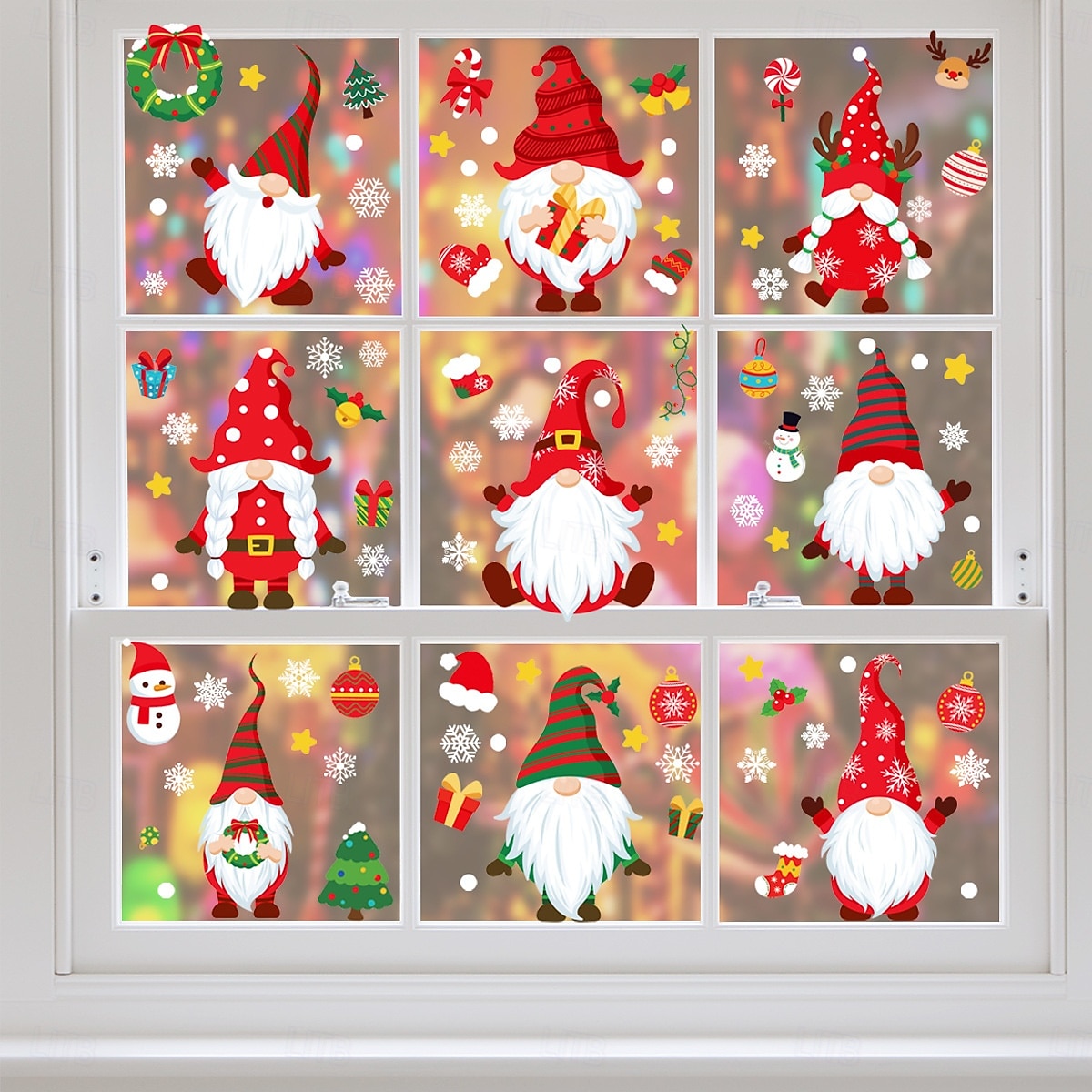 Pegatinas navideñas para ventanas, pegatinas estáticas extraíbles para decoración navideña, pegatinas de PVC de color blanco puro, juego de calcomanías extraíbles de tamaño pequeño para decoraciones 2025 - $12.49 –P7