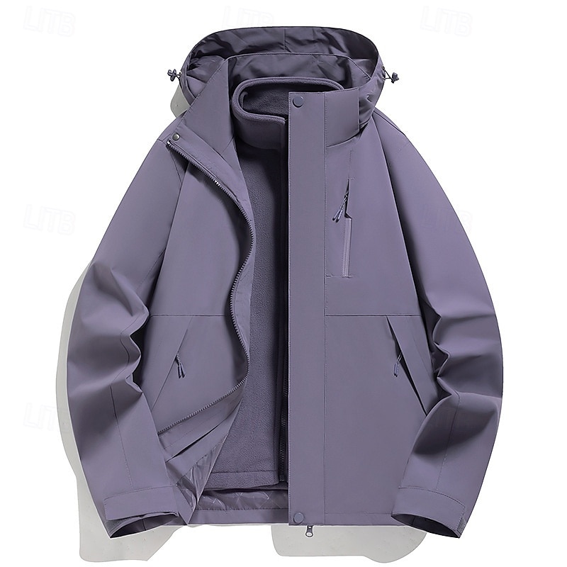 Miesten Naisten Softshell-takki Vaellustakki Talvi ulko- Tuulenkestävä Vedenkestävä 3-in-1-takki Fleecetakit Tuulitakki takki Matkailu Musta Keltainen Armeijan vihreä Punainen Purppura 2025 - $84.99 –P13