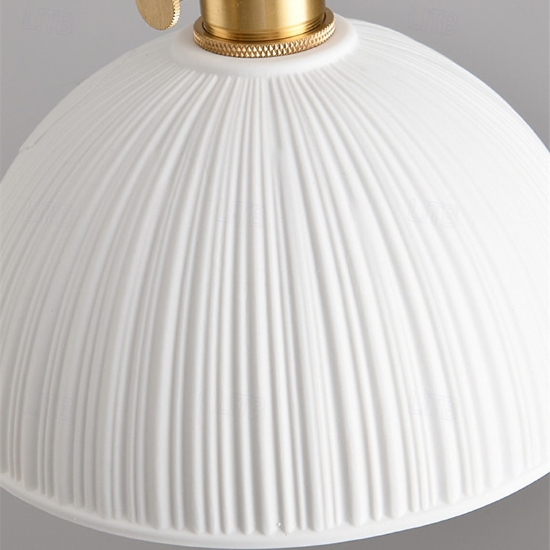 lampada a sospensione moderna di metà secolo lampada a sospensione in vetro lattiginoso lampadario in ottone spazzolato lampada a sospensione rustica a cupola piccola 19 cm 85-265 V del 2025 a $101.99 –P6