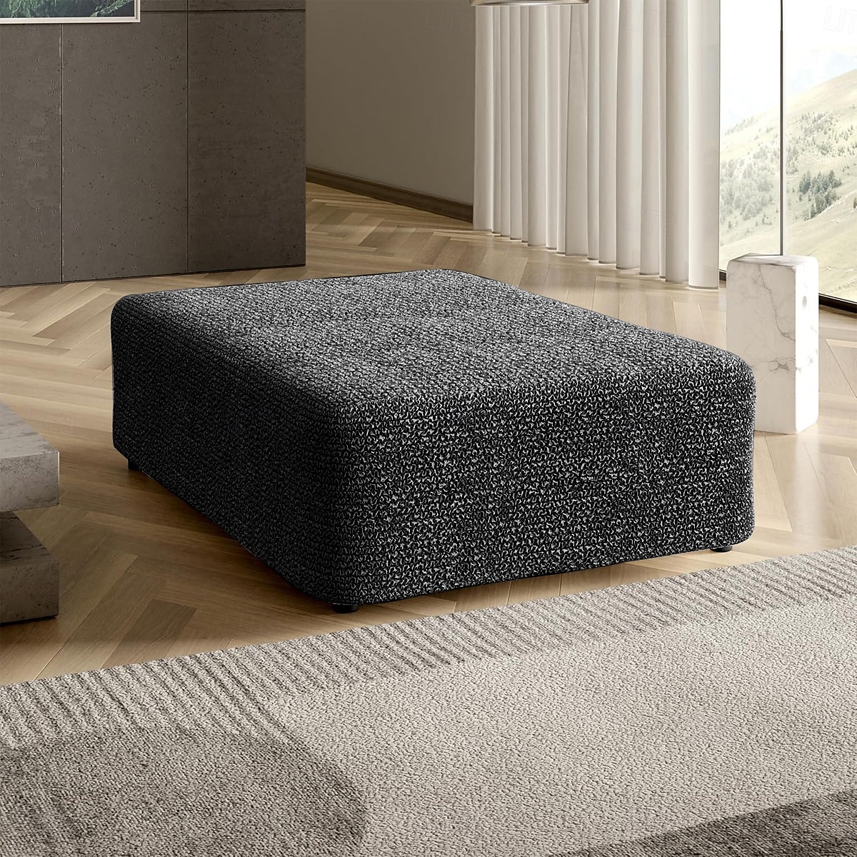 husa de pouf husa elastică și durabilă, perfectă pentru a vă proteja și împrospăta otomanul, adaugă stil și confort oricărei sufragerie sau decor de dormitor 2025 - $31.99 –P8