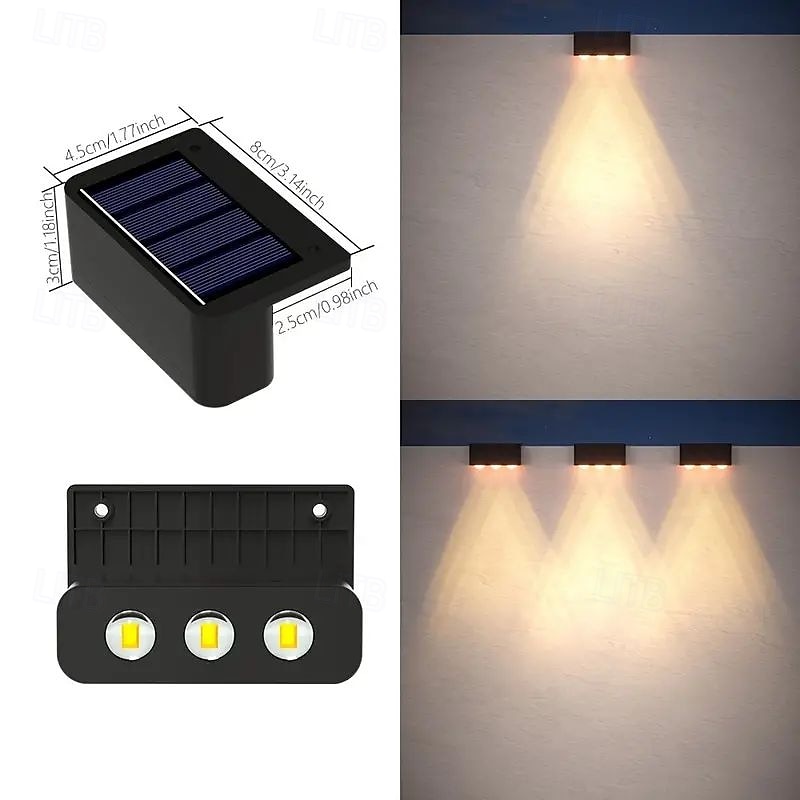 4/8pcs Solar Powered Outdoor Wall Lights Garden Pathway Step Lights High-Efficiency Silicon Panels No Wiring Required Optical Control with Installation Hardware 2025 - $27.99 –P17