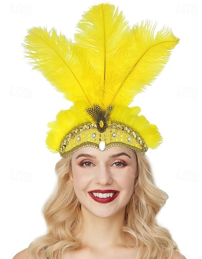 brazilský předvečer Všech svatých Čelenka Peří Dospělé Dámské předvečer Všech svatých Karneval Mardi Gras Párty Plesová maškaráda Karneval v Benátkách Jednoduché Halloweenské kostýmy Oblékněte se 2025 - $23.99 –P5
