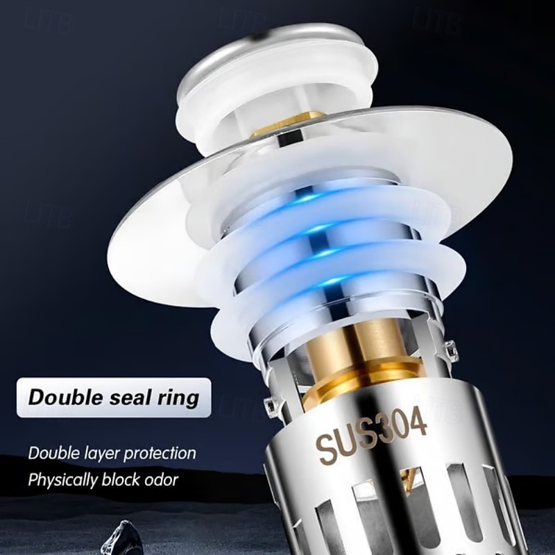 Sita de scurgere pentru chiuveta de baie de 2 buc, dop de scurgere universal multifunctional cu design anti-infundare si rezistent la mirosuri, dop de filtru presat pentru chiuveta si chiuveta 2025 - $15.99 -P8