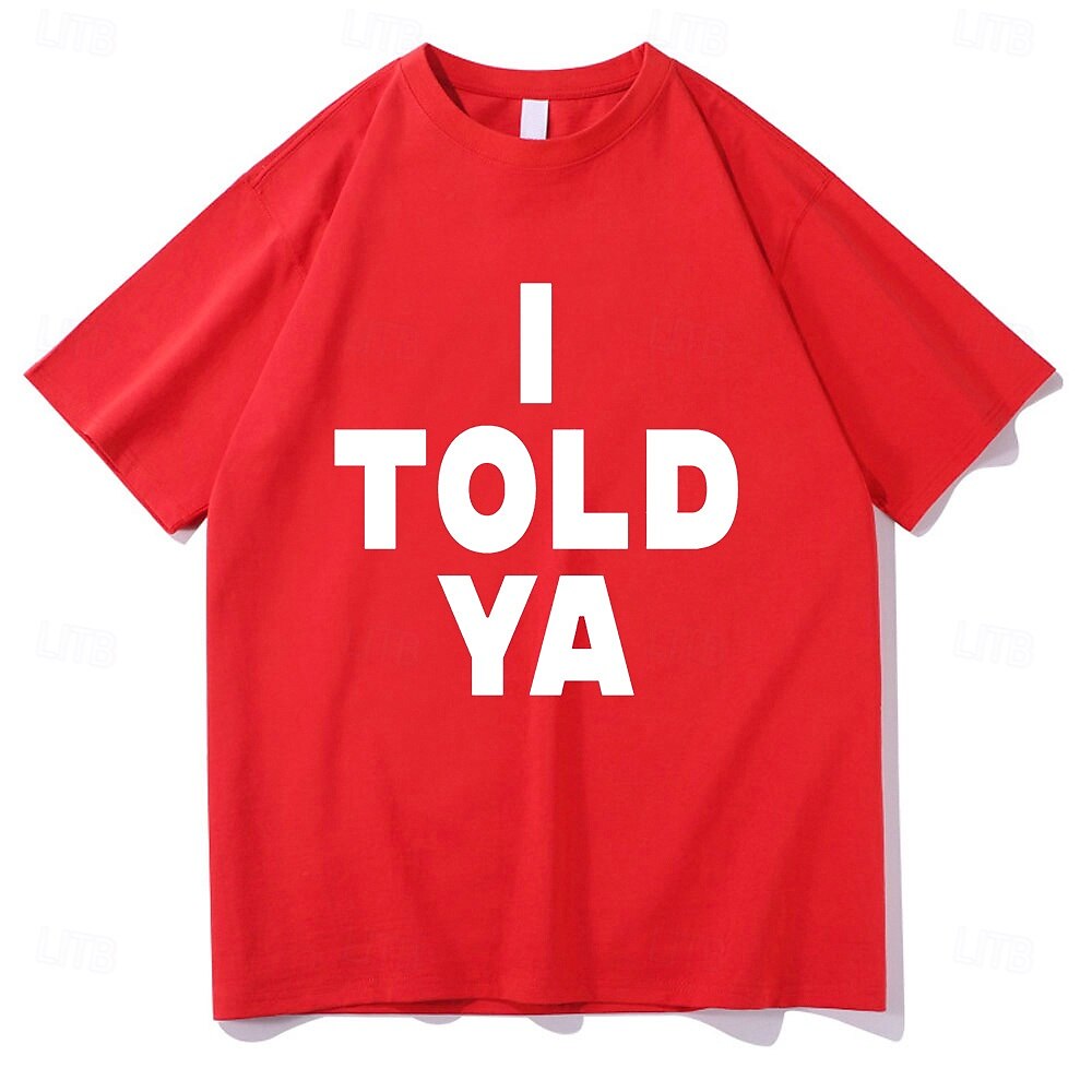 Je te l'ai dit Manches Ajustées T-shirt Personnage Pour Couple Homme Femme Adulte Mascarade Estampage à chaud Casual Quotidien de 2025 ? $15.49 –P5