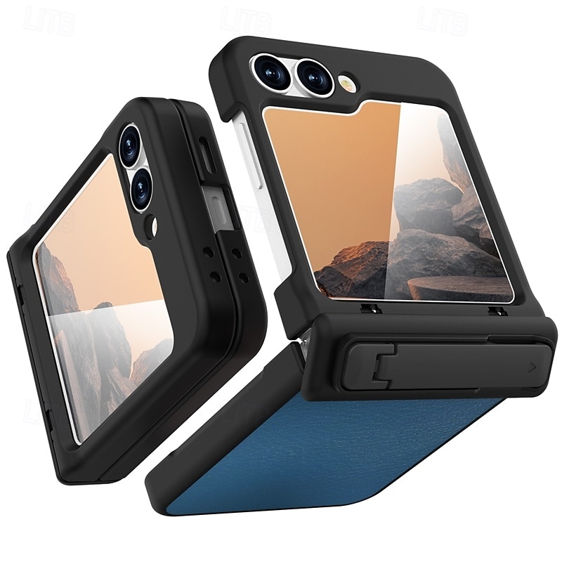 2025年 電話 ケース 用途 Zフリップ6 バックカバー スタンド付き 耐衝撃 レトロ風 TPU PUレザー コレクション – $25.99 –P4