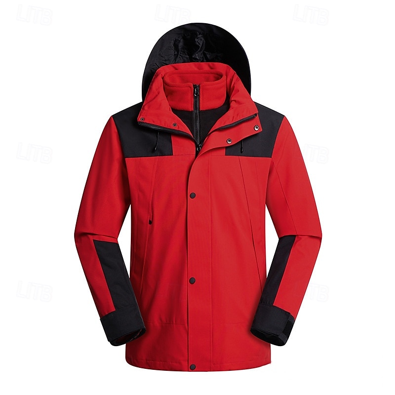 Herren Damen Soft Shell Jacke Wanderjacke Winter Draussen warm Fleece-Futter Windundurchlässig Wasserdicht 3-in-1-Jacke Vliesjacken Windbreaker-Jacke Reisen Schwarz Gelb Rot Marinenblau Grün 2025 - $75.99 –P2