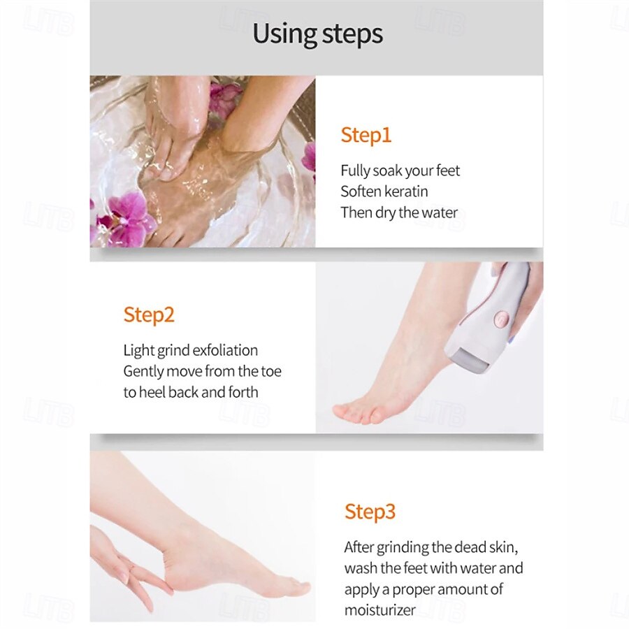 Portable Cordless Electric Foot File Hard Skin Callus Remover with 2 Roller And Rechargeable Foot Care Tool for Dry Dead and Cracked Feet 2025 - $21.99 –P3