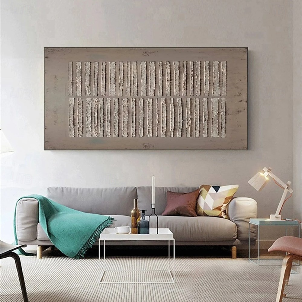 grande toile abstraite peinte à la main peinture abstraite minimaliste grise peinture abstraite nordique pour salon peintures wabi-sabi marron peinture abstraite marron peintures à l'huile médiévales de 2025 ? $131.99 –P1