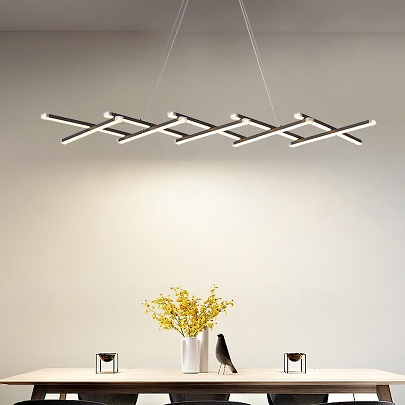 összecsukható modern led csillár szabályozható behúzható függeszték távirányítós spirál lineáris függesztékes lámpatestekkel 220-240v 2025 - $229.99 –P3