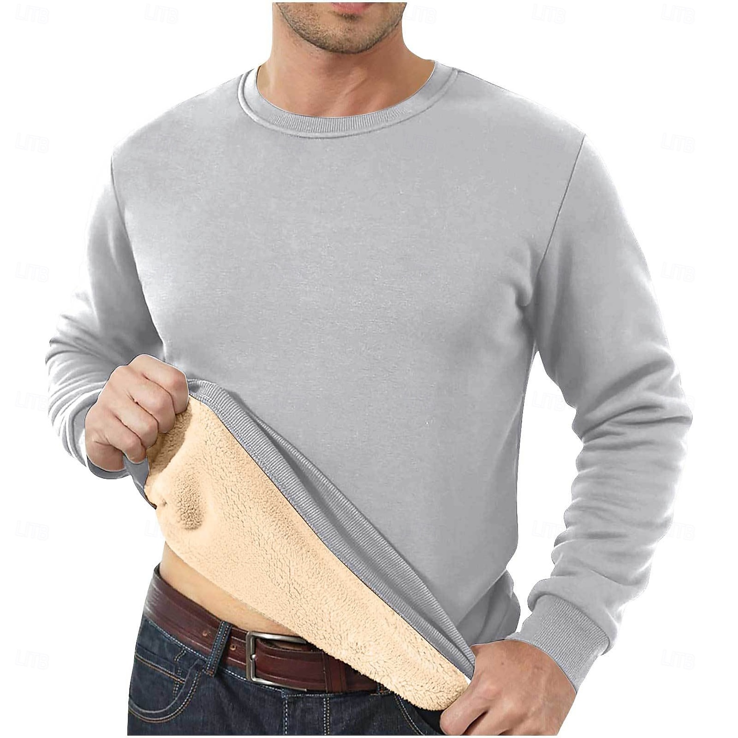 Herr Tröja Sherpa linne Svart Gul Rubinrött Blå Grön Rund hals Slät Sport & Utomhus Dagligen Helgdag Streetwear Häftig Ledigt Vinter Vår & Höst Kläder Pull Tröjor 2025 - $30.99 –P6