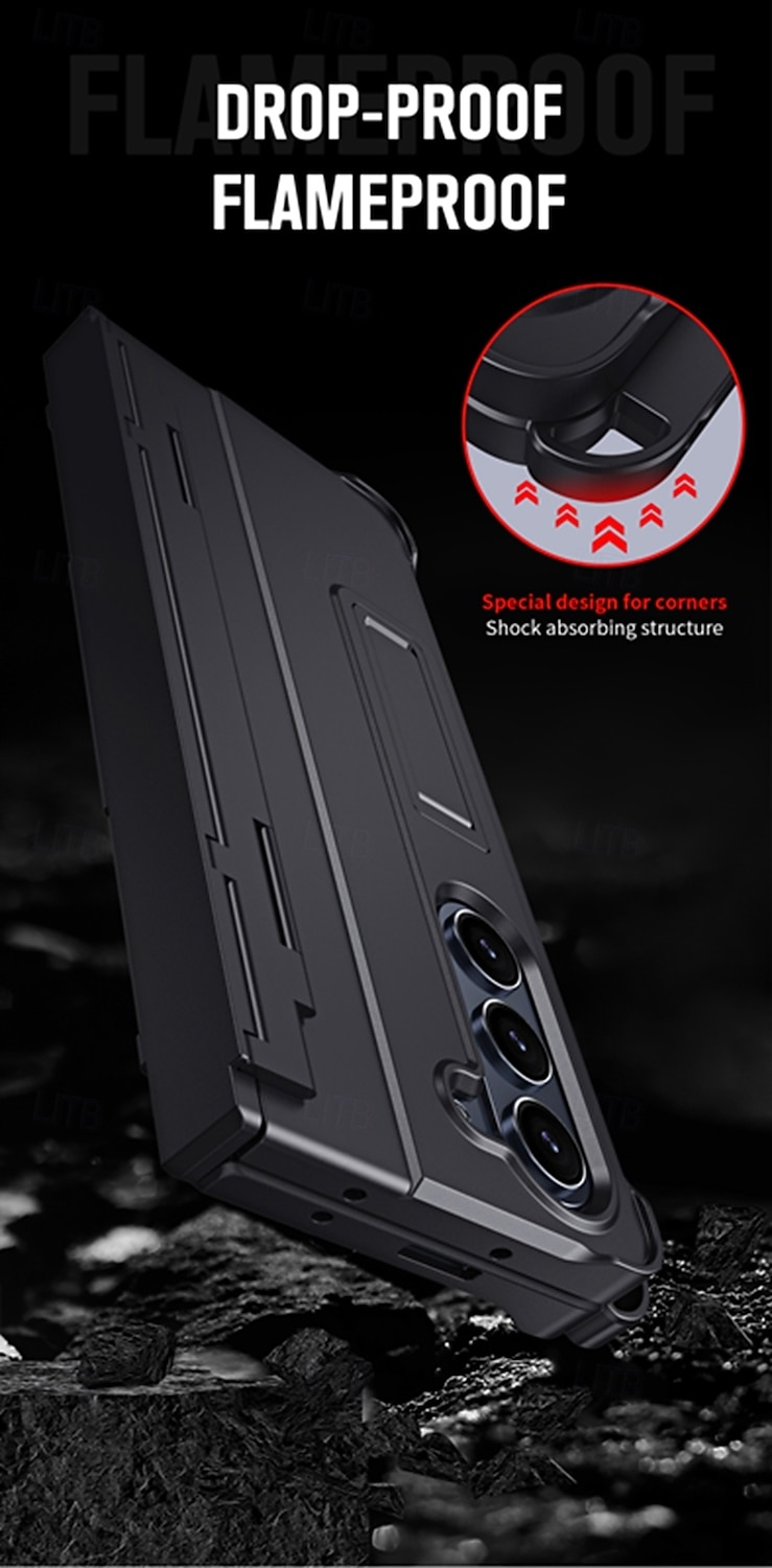 Phone Case For Z Fold 6 Z Fold 5 Z Fold 4 Z Fold 3 Back Cover with Stand Holder Shockproof Retro TPU PC 2025 - $31.99 –P13