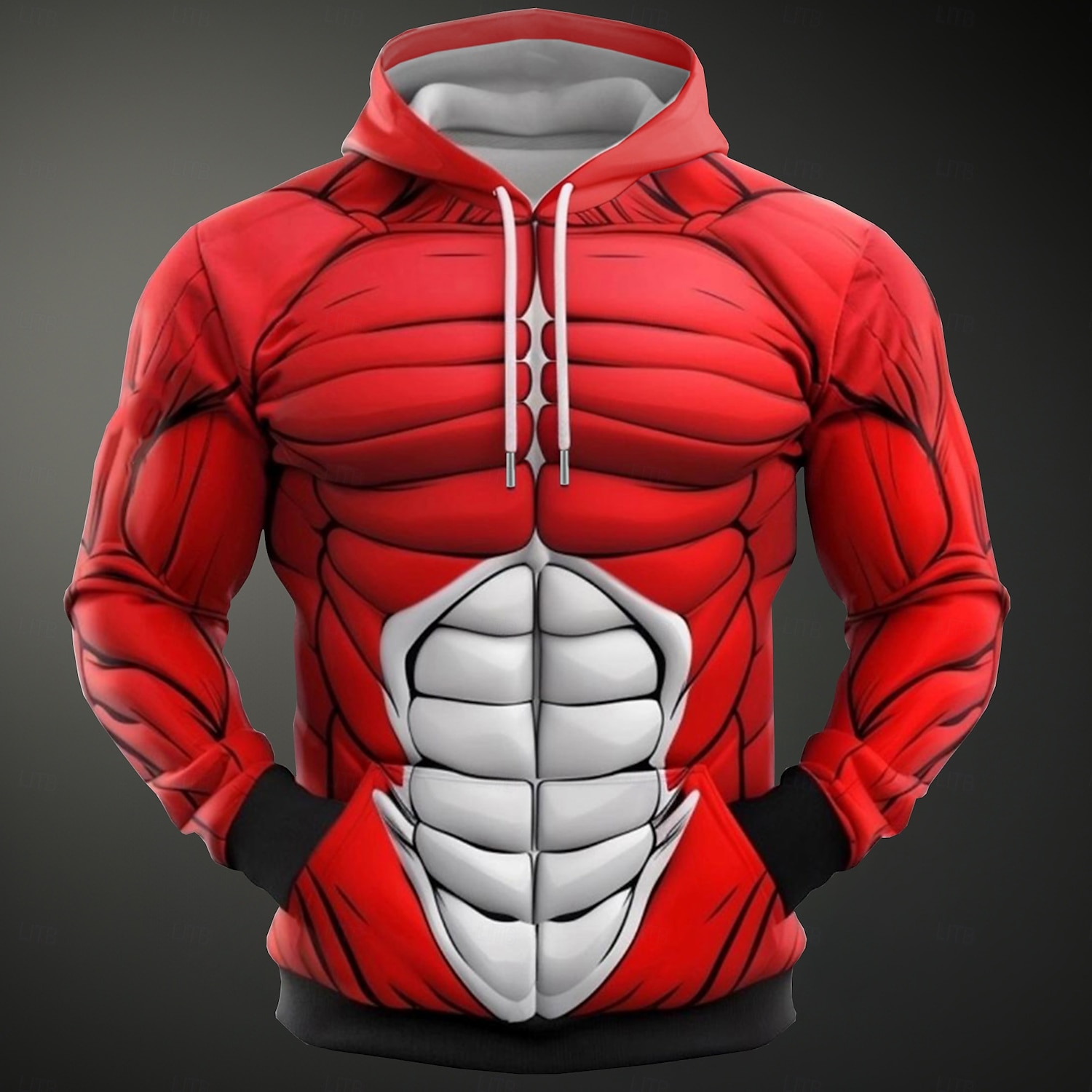 Halloween Hombre Caricatura Músculo Sudaderas Sudadera Sudadera con capucha Con Capucha Moda Impresión 3D Deporte Ropa de calle Rojo Bolsillo Impresión 3D Otoño Invierno Diseñador 2025 - $29.99 –P1