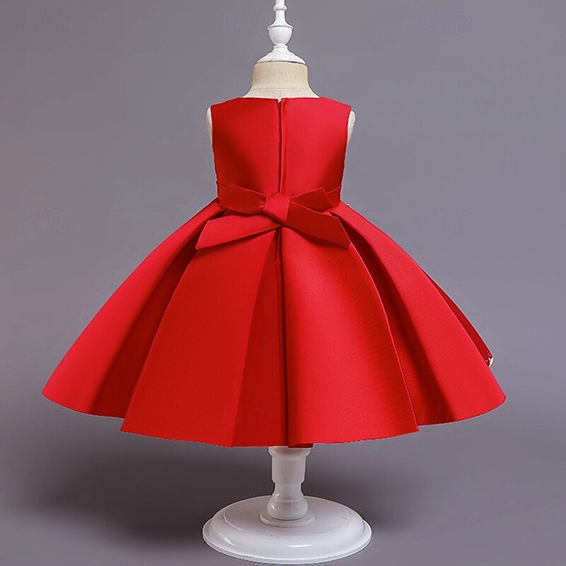Blumenmädchenkleid Kinder Mädchen Prinzessinenkleid Leistung Hochzeit Party Elegant Schön Patchwork Blumen Ärmellos Rundhalsausschnitt Weinrot Rosa 4 Jahre + 2025 - $30.99 –P7