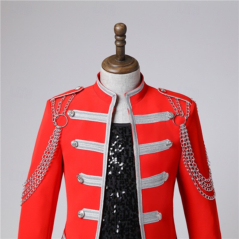 Retro Vintage Rokoko Mantel Maskerade Zirkusjacke Prinz Aristokrat Herren Karneval Maskerade Veranstaltung / Fest Erwachsene Mantel Frühling Herbst Winter 2025 - $83.99 –P8