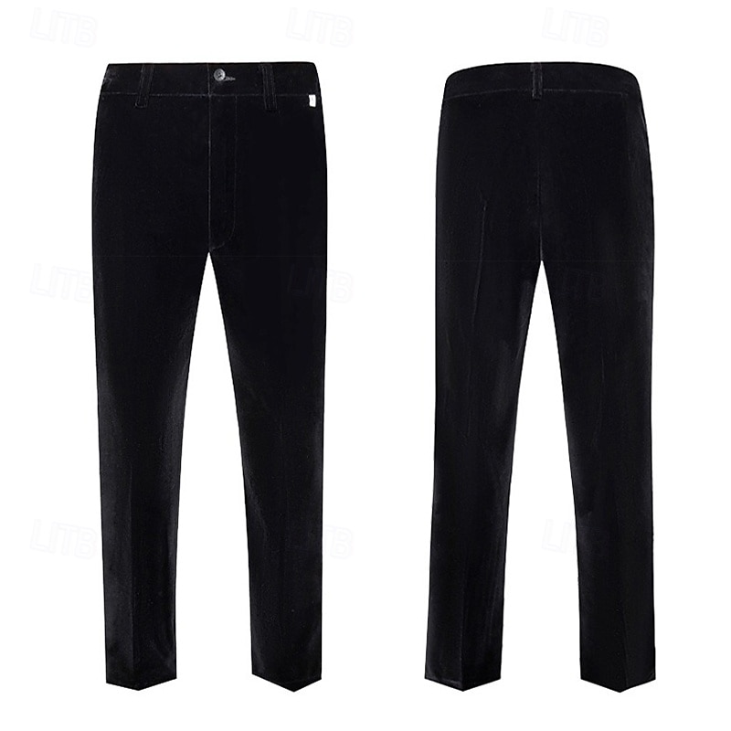 Costumes de soirée en velours pour hommes noir mode de Noël patchwork coupe standard 2 pièces à simple boutonnage de 2025 ? $132.99 –P5