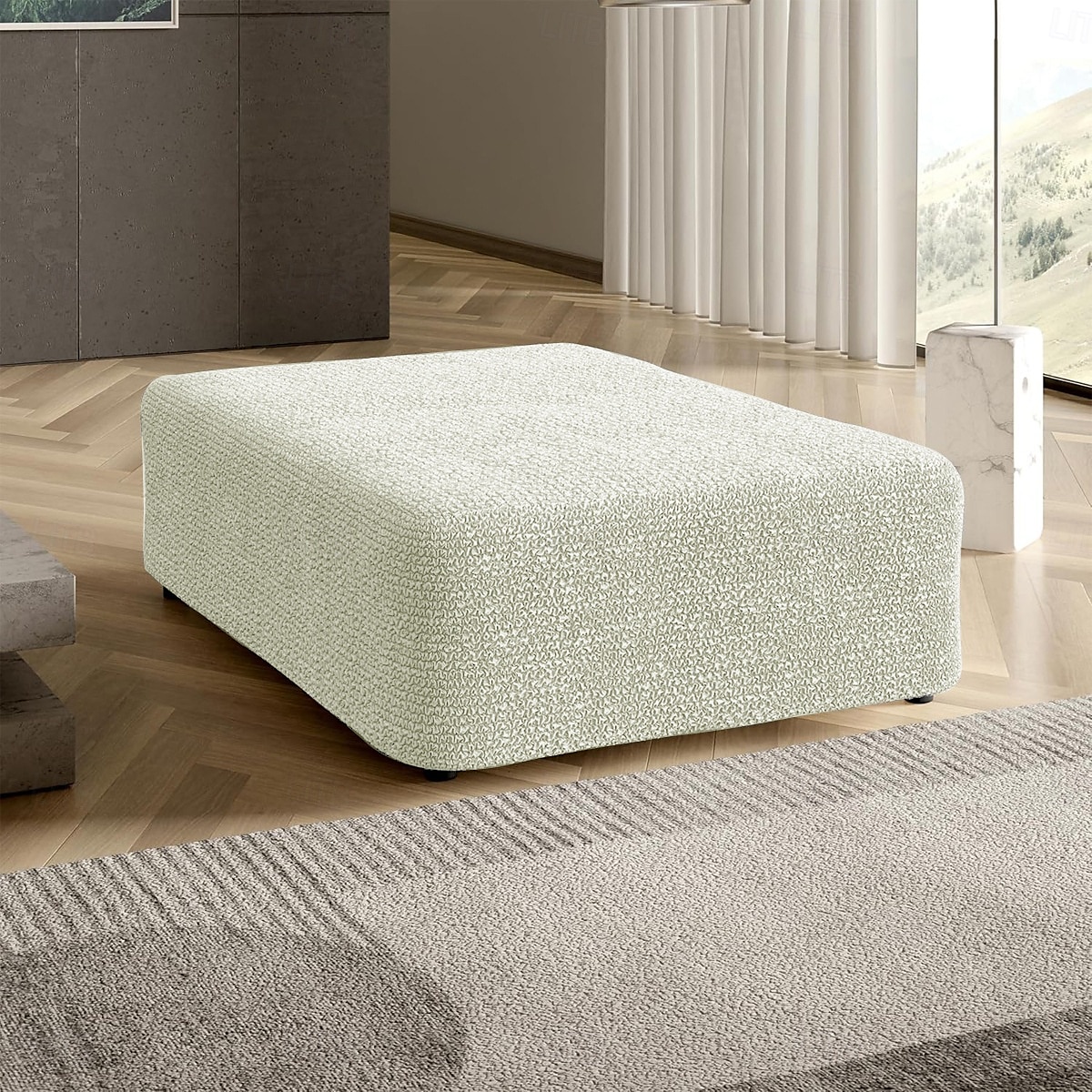 husa de pouf husa elastică și durabilă, perfectă pentru a vă proteja și împrospăta otomanul, adaugă stil și confort oricărei sufragerie sau decor de dormitor 2025 - $31.99 –P7