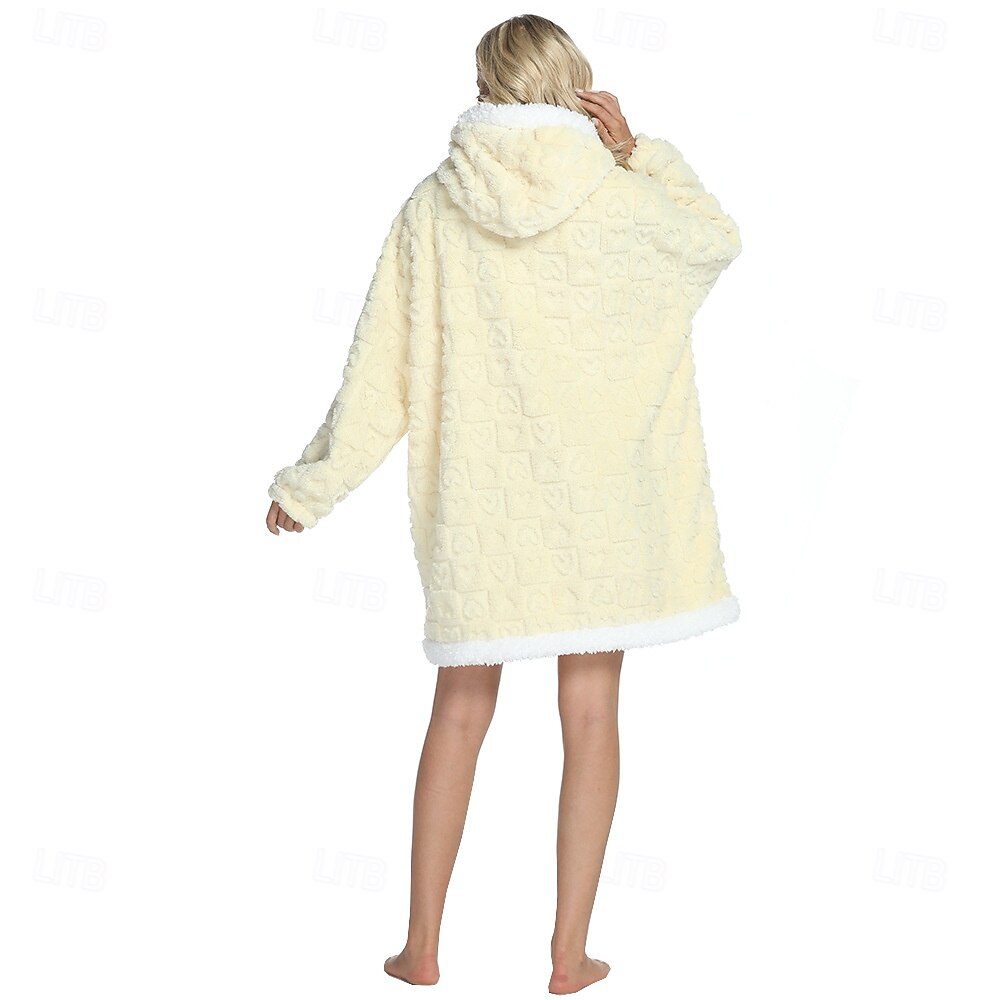 Adulte Couleur unie Combinaison de Pyjamas Couverture à capuche surdimensionnée Couverture portable avec poche Combinaison de Pyjamas Pyjamas Kigurumi Le style mignon Pour Homme et Femme Carnaval de 2025 ? $32.99 –P5