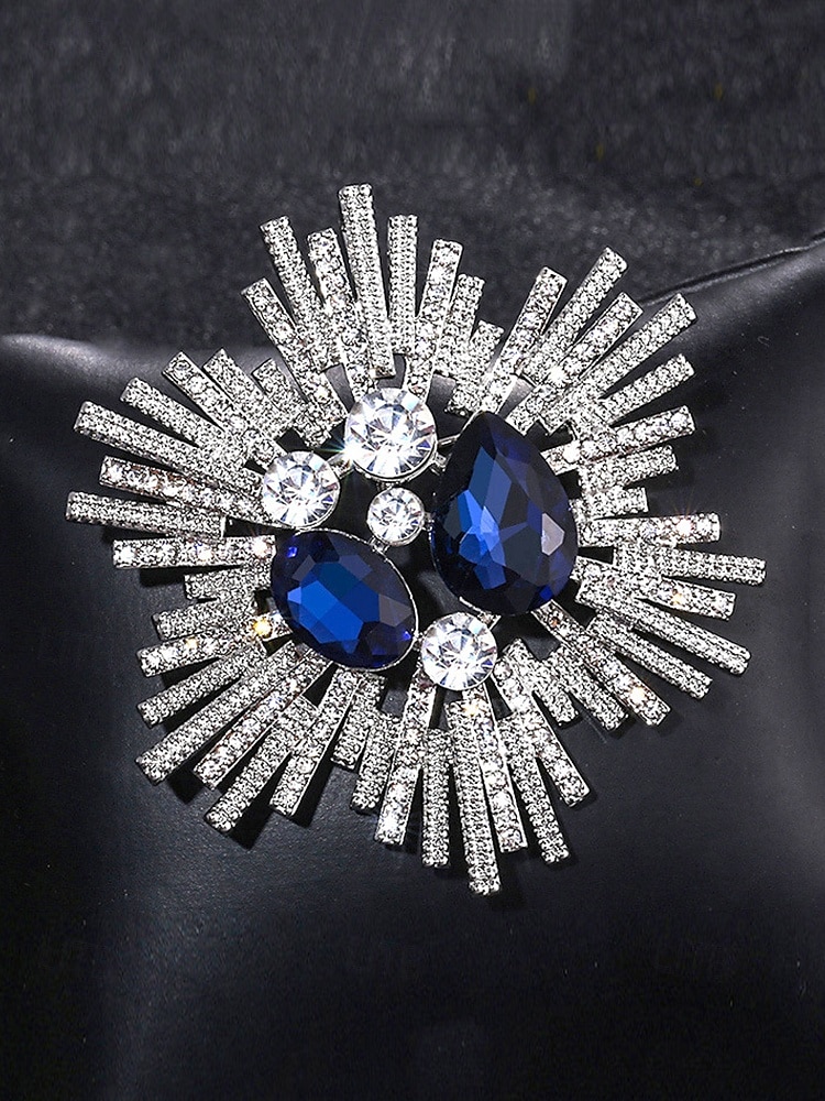 női vintage stílusú sunburst bross rózsaszín és kristály drágakövekkel – elegáns kitűző hivatalos öltözékhez 2025 - $9.99 –P11