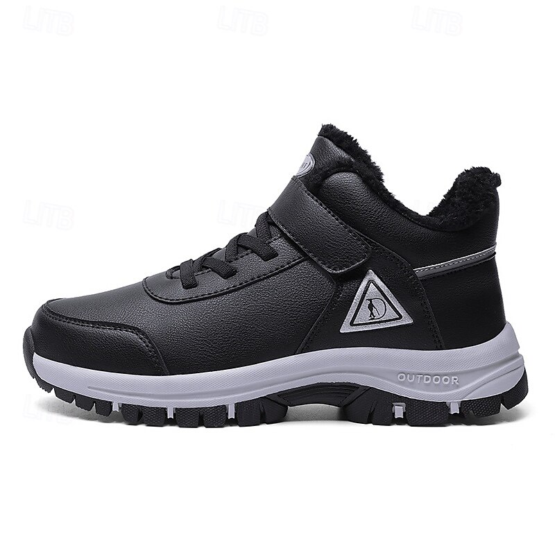 botas masculinas para caminhadas ao ar livre no inverno - tênis quentes forrados com pele, à prova d'água, com sola antiderrapante e tira de velcro de 2025 por $54.99 –P2