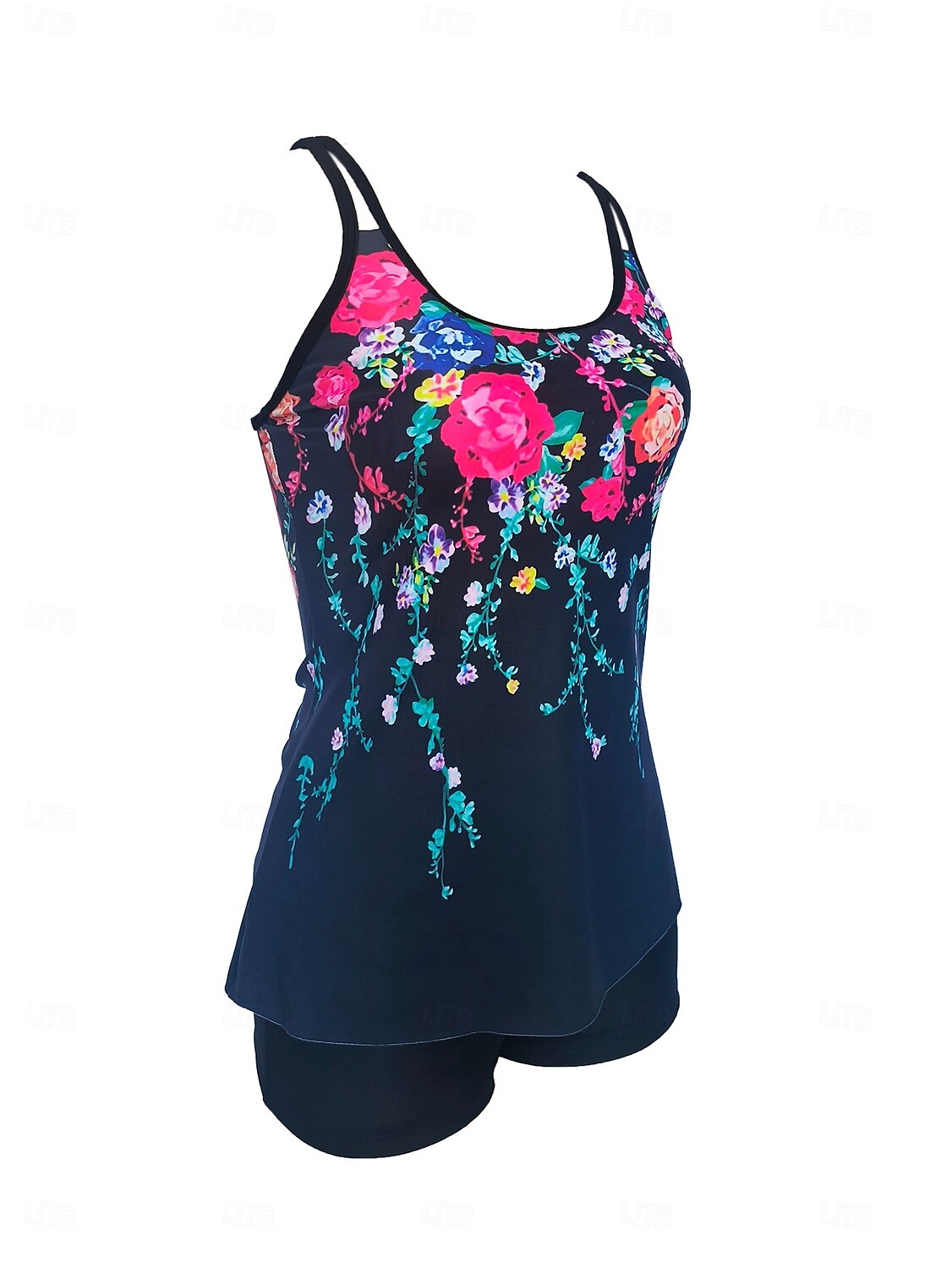 Dam Badkläder 2 st Shorts Baddräkt Öppen rygg geometriska Grafisk Blomma Rund Semester Stylish Baddräkter 2025 - $29.99 –P11