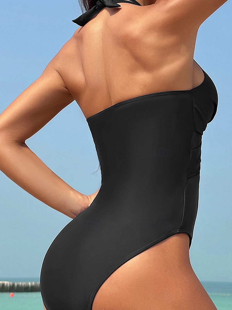Femme Maillots de Bain Une pièce Maillot de bain Mode Hawaïen Couleur unie Sans Manches Maillots de bain de 2025 ? $27.99 –P3