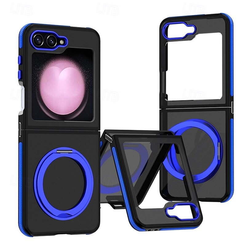 טלפון מגן עבור סמסונג גלקסי Z Flip 6 Z Flip 5 כיסוי אחורי עם מעמד עמיד בזעזועים רטרו PC סיליקון 2025 - $25.99 –P4