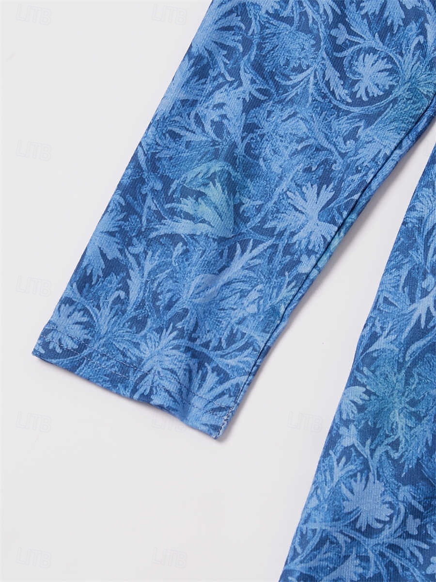 kvinners vinterkjole t-skjortekjole tee-kjole floral stammelomme v-hals lang kjole maxikjole vintage etnisk daglig langermet høst vinter 2025 - $23.99 –P4