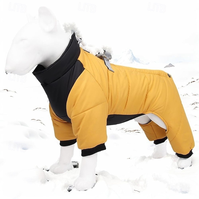 casaco de cachorro de inverno com perna d-ring traje reflexivo à prova dwaterproof água roupas de jaqueta de cachorro roupas de neve à prova de vento roupas de inverno forradas de algodão quente para de 2025 por $32.99 –P2