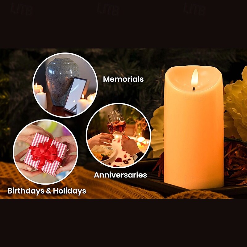 Personalized Memorial LED Candle Custom Photo Sympathy Gifts For Loss Of Loved Ones, Elegant Remembrance Light for Home Bedroom Decor, Tribute to Passed Loved Ones 2025 - $27.99 –P5