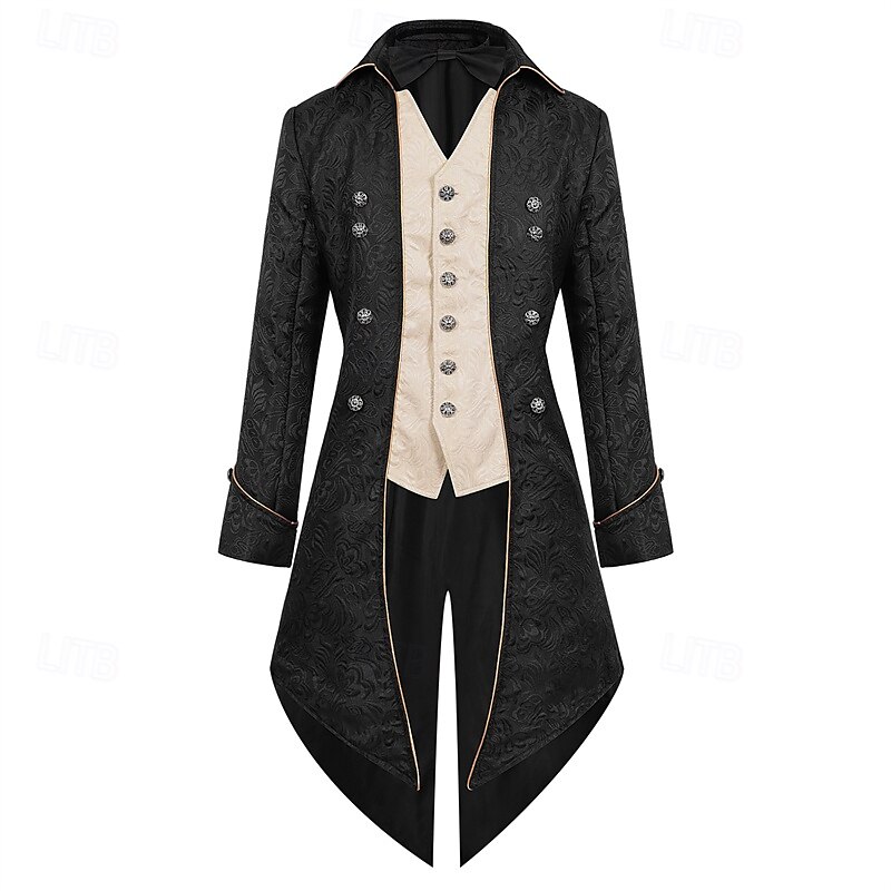 Punk & Gothic Medieval Renaissance Coat Jacket Tailcoat Prince Nobleman Men's Royal Steampunk Halloween Masquerade Event / Party Masquerade Adults' Coat 2025 - $51.99 –P17