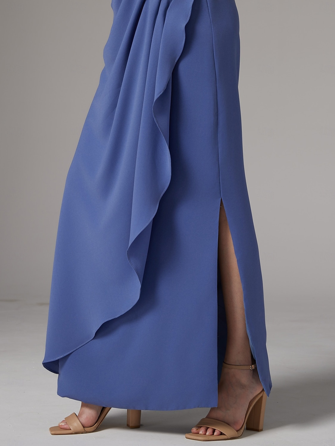 Twee Delige Sheath Jurk Strandbruiloft Moeder van de Bruid Jurk Elegante Sprankel  Glans Juweel Hals Enkele Lengte Kant Stretch Stof 3/4 Lengte Mouw met Kant 2025 - $189.99 –P9
