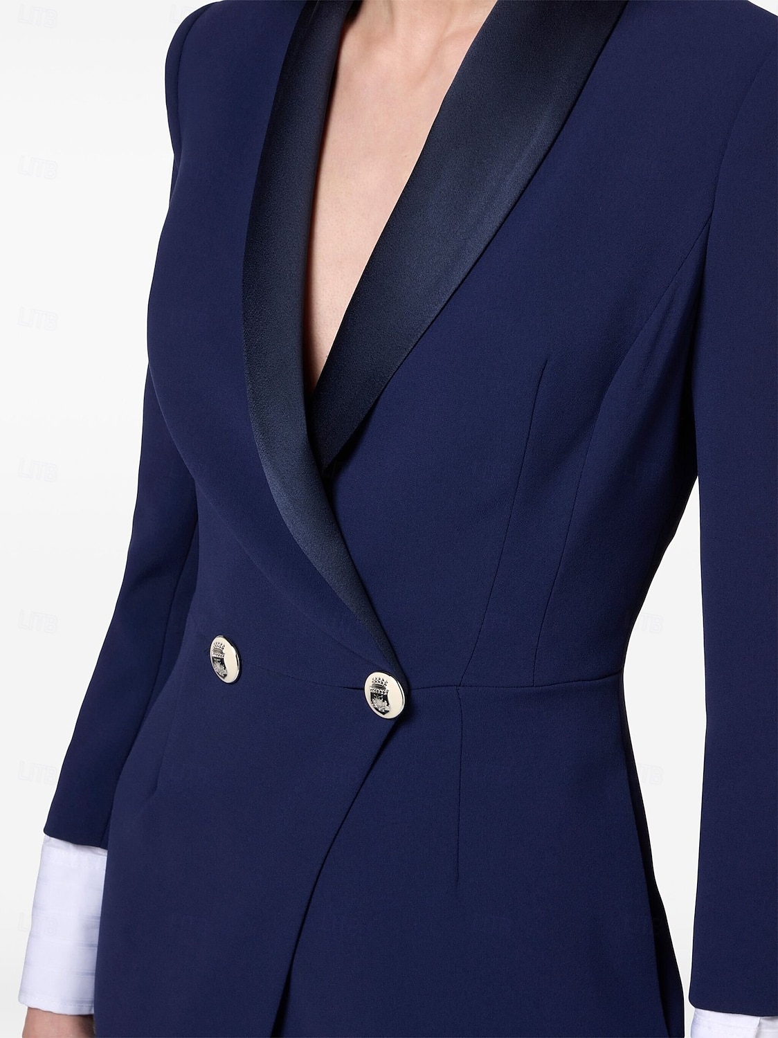 Robe Veste A-Line Robe de Soirée Robe Vintage Robe Tuxedo Formelle Mariage Longueur Sol Manches Longues Col Camisa avec Fente 2025 de 2025 ? $129.99 –P3