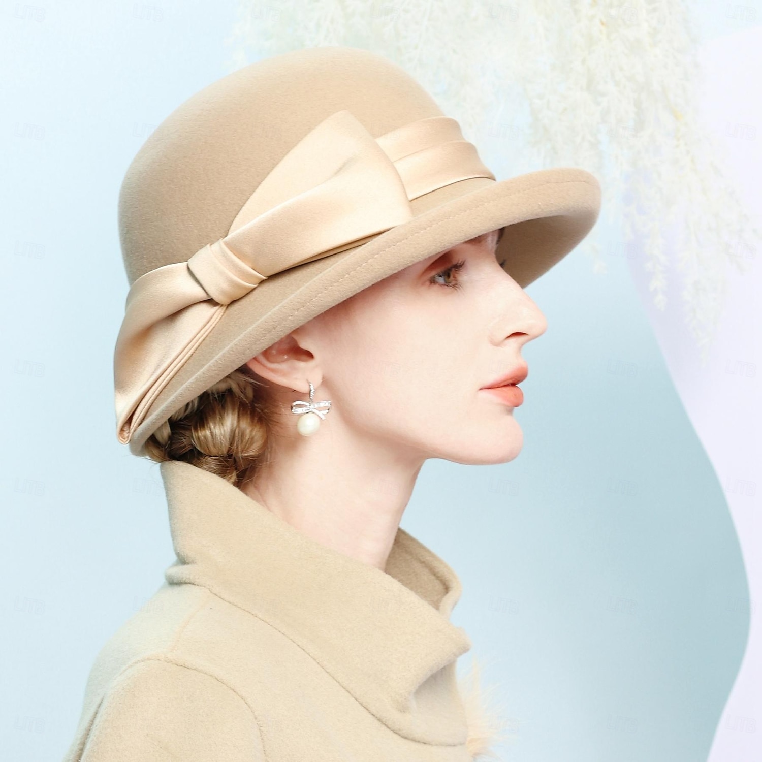 hattar 100 % ull bowler / cloche hatt fedorahatt bröllop tefest elegant bröllop med pilbåge skarvning huvudbonader huvudbonader 2025 - $42.99 –P10