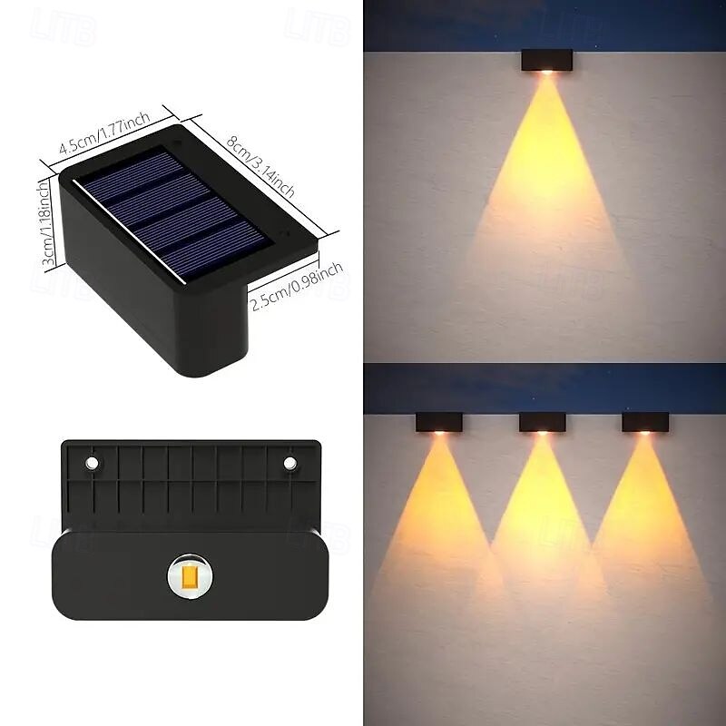 4/8pcs Solar Powered Outdoor Wall Lights Garden Pathway Step Lights High-Efficiency Silicon Panels No Wiring Required Optical Control with Installation Hardware 2025 - $27.99 –P12