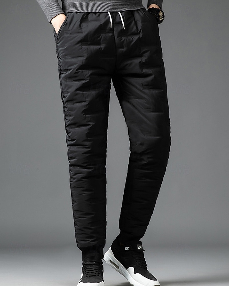 Men's Sherpa Fleece Pants Sweatpants Joggers Trousers Pocket Drawstring Elastic Waist Plain Comfort Warm Sports Outdoor Daily Fashion Casual Black 1# Black Micro-elastic 2026 - $16.49 –P14