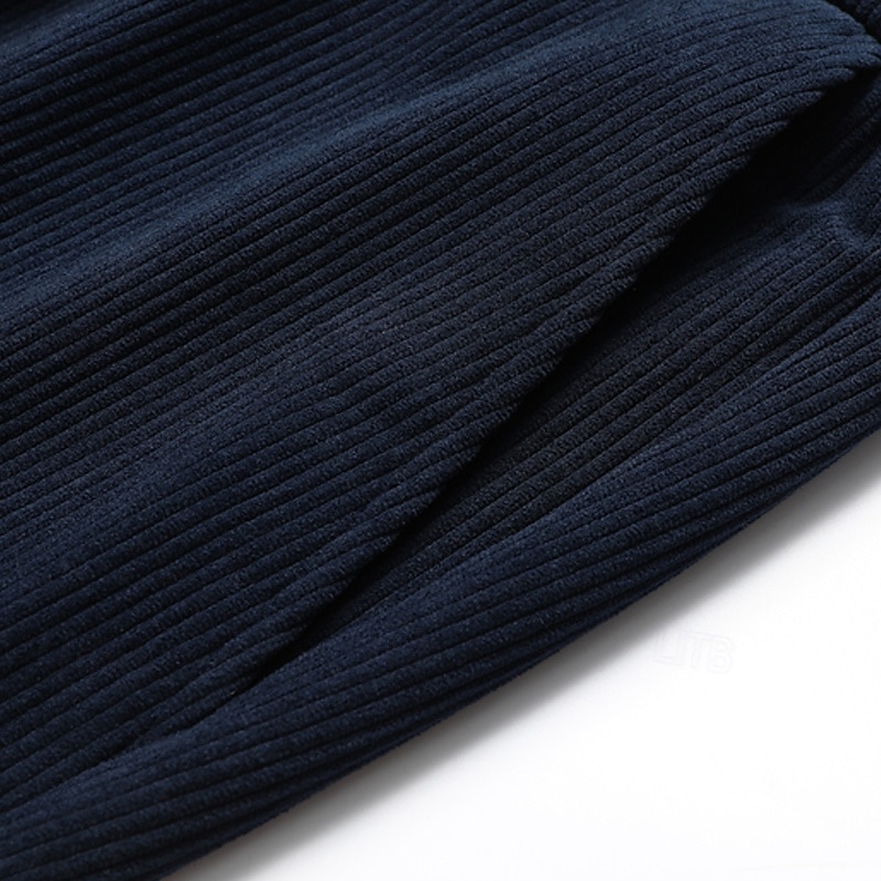 Homens Social Calças de Veludo Calças chinês Bolsos Com Cordão Cintura elástica Côr Sólida Conforto Formal Festa Trabalho Moda Estilo Clássico Preto Azul Marinha Micro-Elástica de 2025 por $18.99 –P11