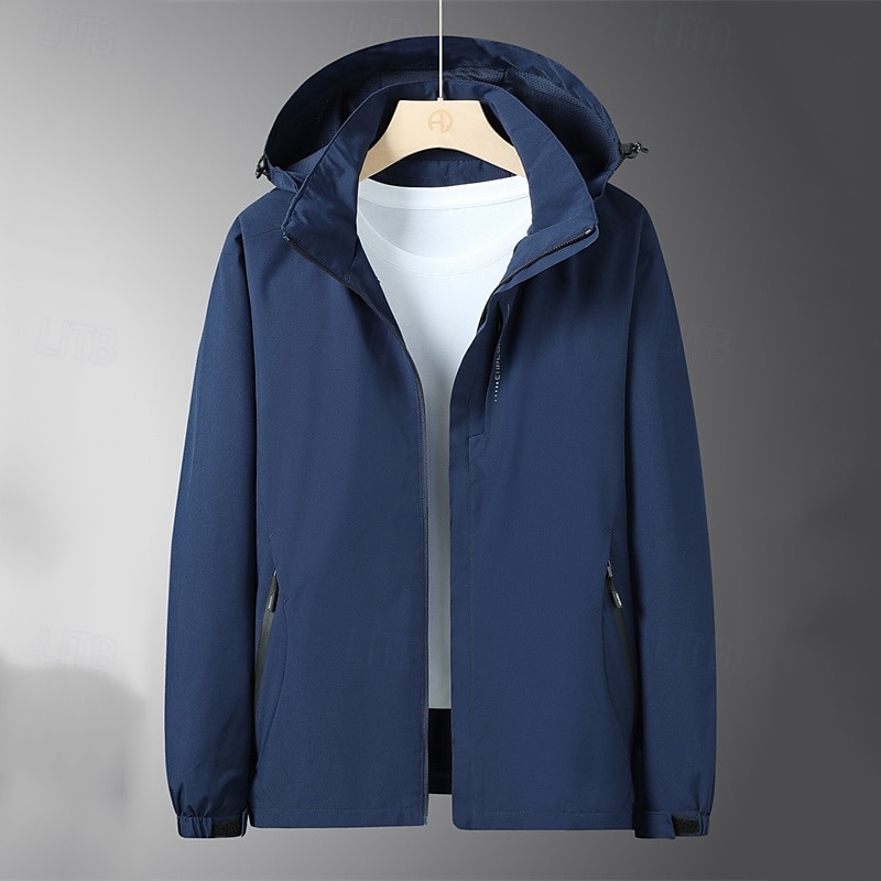 Bărbați Jachetă Softshell Μπουφάν πεζοπορίας În aer liber Rezistent la Vânt Rezistent la Apă Jachetă ușoară Jachetă de vânt Voiaj Negru Alb Bleumarin Albastru 2025 - $35.99 –P3
