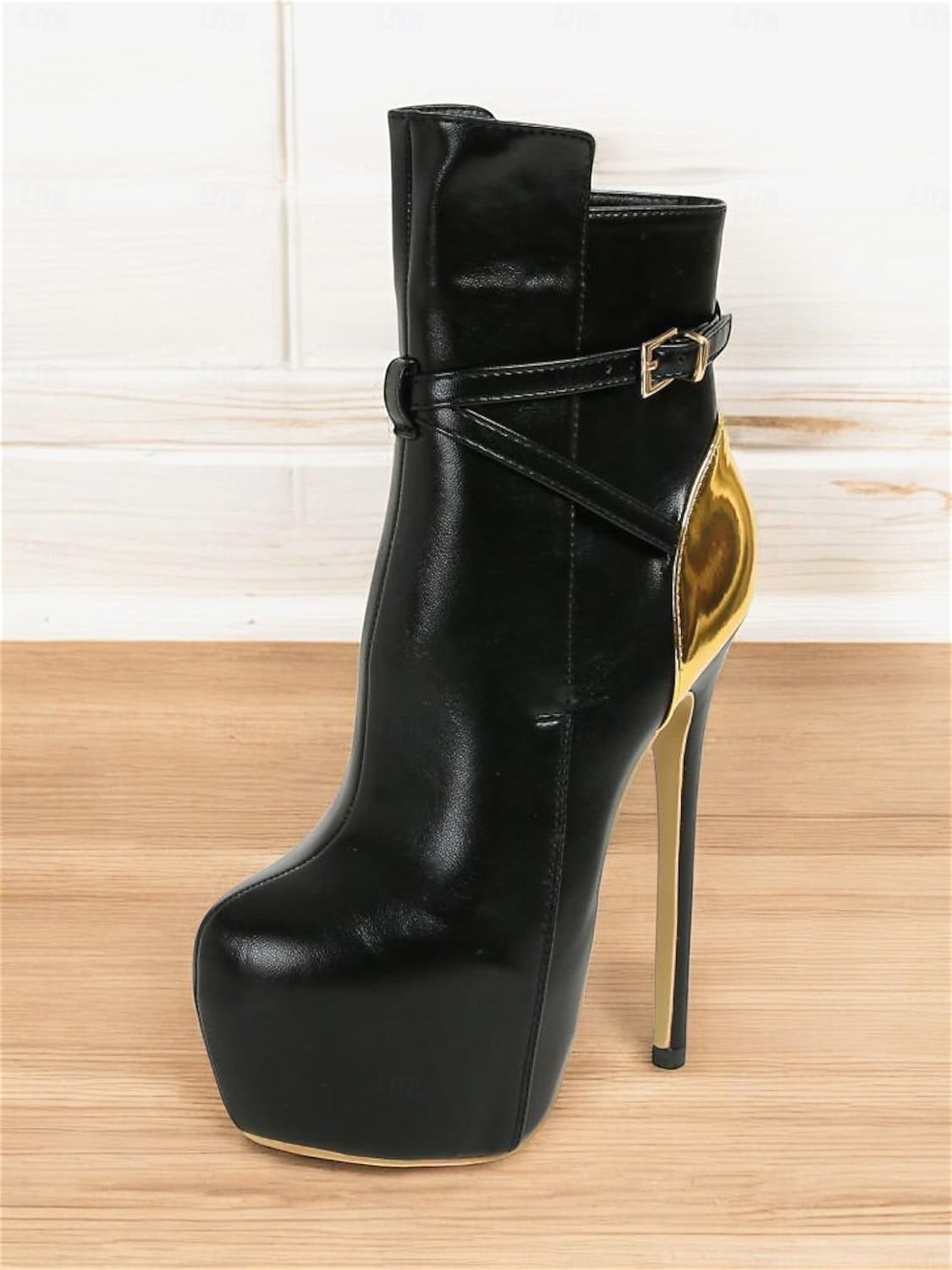 bottines à talons aiguilles rouges pour femmes – bottines tendance à talons hauts avec accent doré pour les fêtes et les soirées de 2025 ? $69.99 –P3