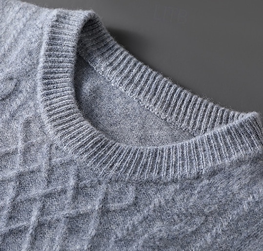 Hombre Jersey Jacquard Tejer Jacquard Color sólido Cuello Barco Prendas de punto Elegante Navidad Regalos de Navidad Ropa Otoño Invierno Azul Marino Azul Real S M L 2025 - $76.99 –P8