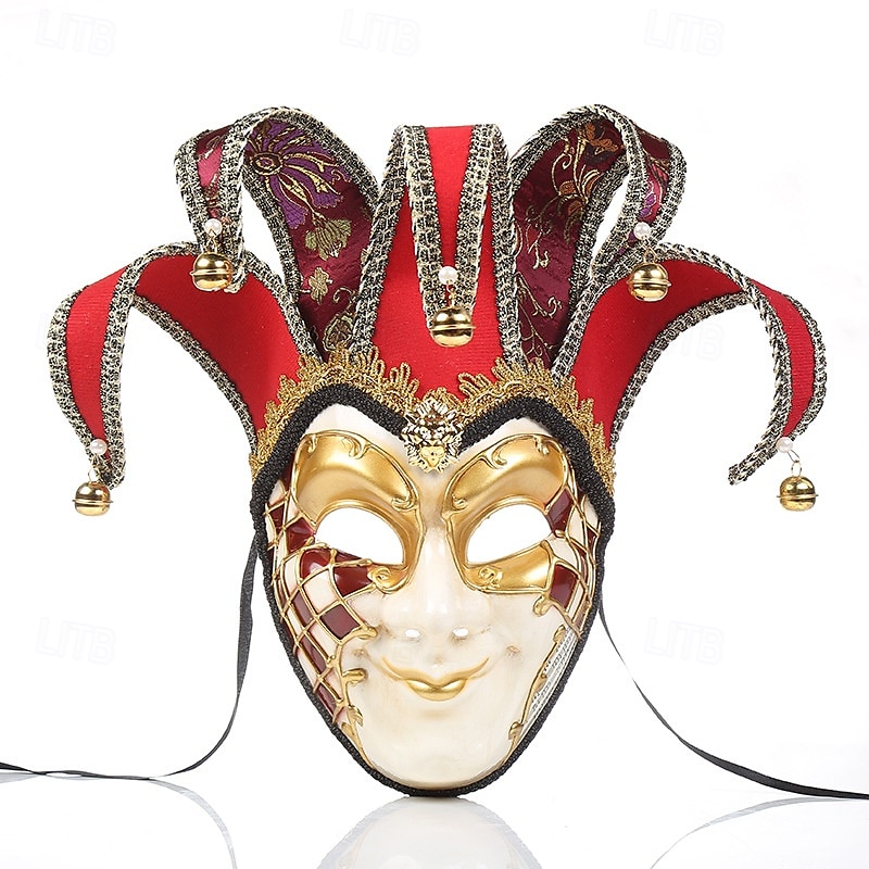 Harlekýn Karnevalová maska Benátská maska Arlecchino Dospělé Pánské Full face Párty Plesová maškaráda Karneval v Benátkách předvečer Všech svatých Karneval Mardi Gras Jednoduchý karnevalový kostým 2025 - $44.99 –P1