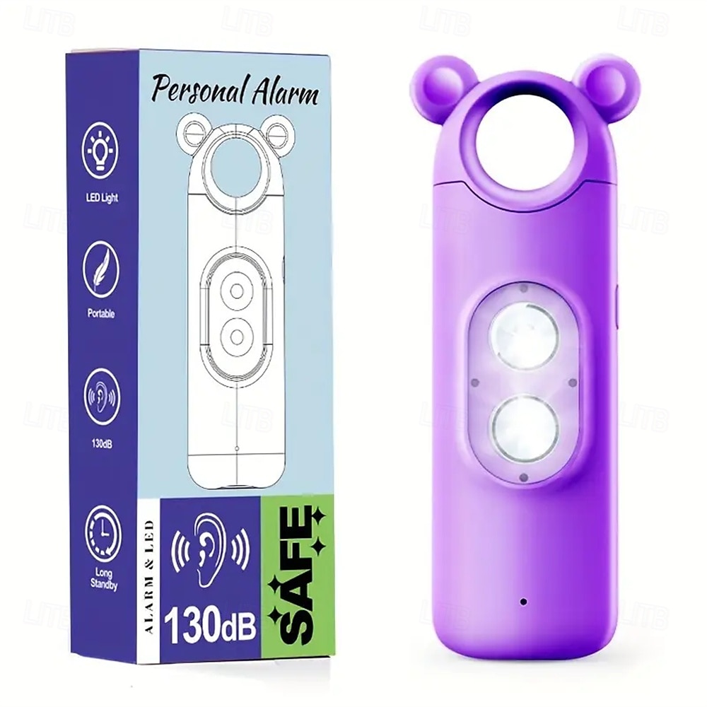 Personal Alarm Safe Sound 130dB USB Rechargeable Self Siren Security Alarms Safety Devices For Women Elderly With Alert Panic Button LED 2025 - $23.99 –P13