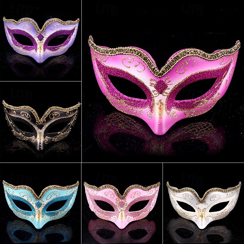 Arlequina Máscara de carnaval Máscara veneciana Colombina Adulto Mujer Media cara Fiesta Mascarada Carnaval de Venecia Víspera de Todos los Santos Carnaval Mardi Gras Disfraz de carnaval fácil 2025 - $18.49 –P1