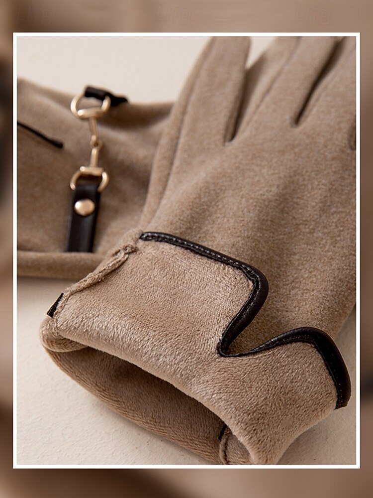 Damen-Winterhandschuhe mit elegantem Metallakzent - warmes und stylisches Wollmisch-Design für kaltes Wetter 2025 - $11.99 –P7