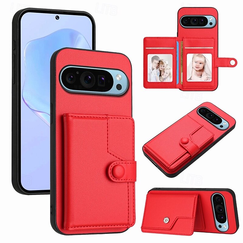 2025年 電話 ケース 用途 ピクセル9プロ ピクセル9プロXL Pixel 8 Pro Pixel 8 ピクセル9 バックカバー スタンド付き カード挿入口 耐衝撃 レトロ風 TPU PUレザー コレクション – $16.99 –P5